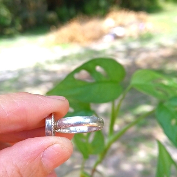 Womans Ethiopian Opal 100% Sterling Silver Large Tear Drop Ring Sz 8 - Picture 8 of 17